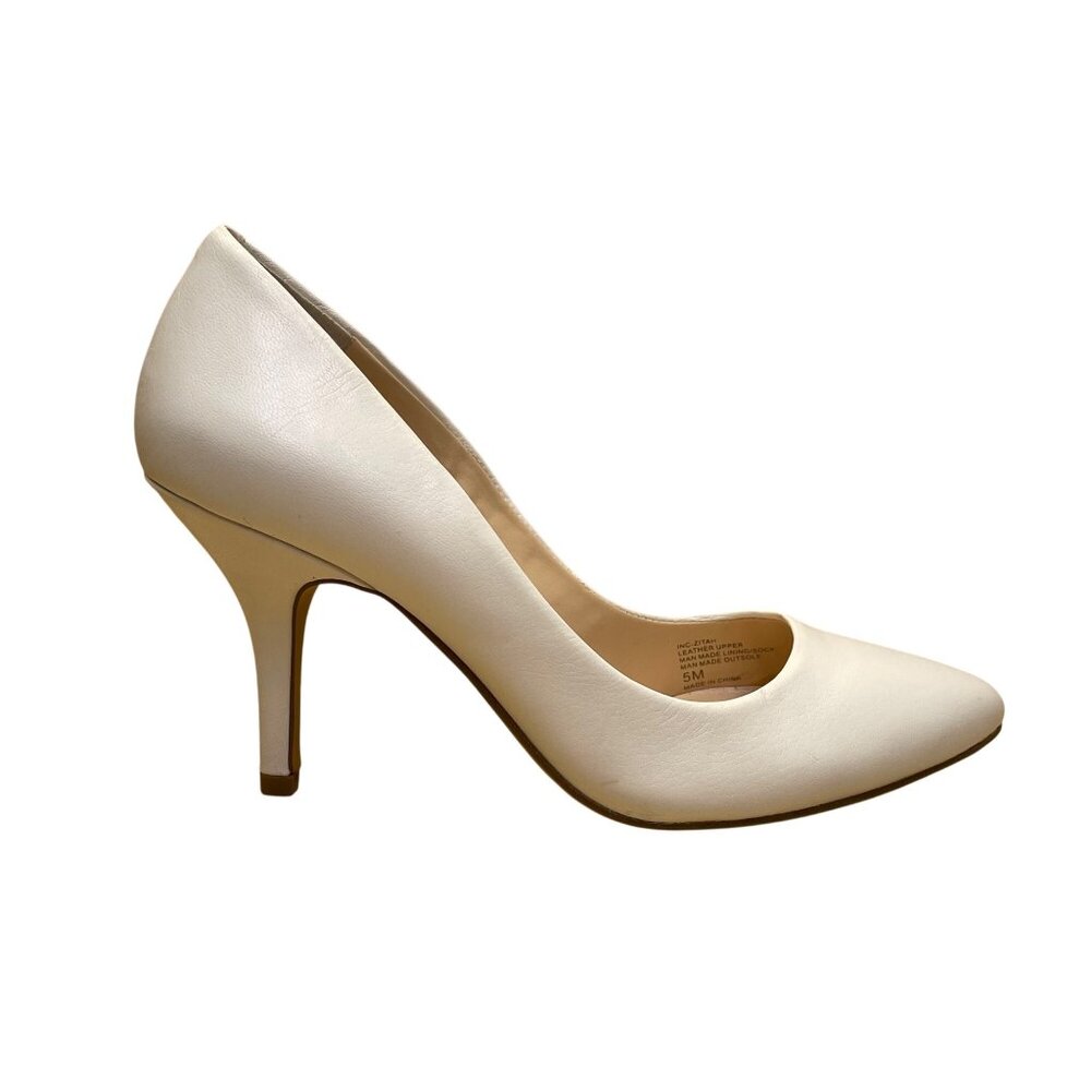 International Concepts Women’s White Leather Classic Pointed Toe Heels Size 5M